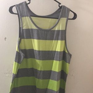 Green and yellow striped tank top